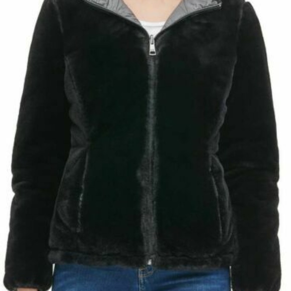 Andrew Marc FAUX FUR Reversible JACKET Puffer NEW - Picture 3 of 4